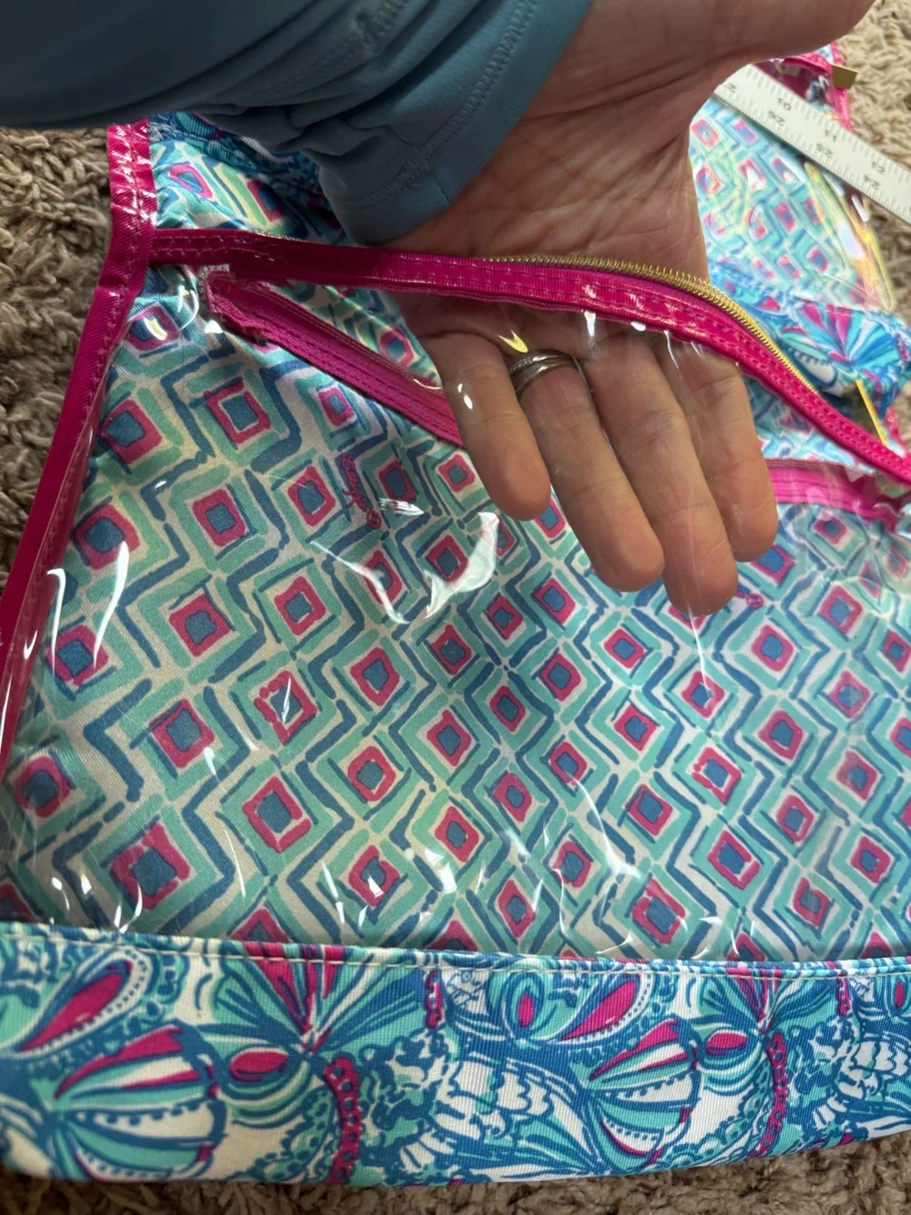 Lilly Pulitzer for Target My Fans Hanging Valet Cosmetic Travel Toiletry Bag